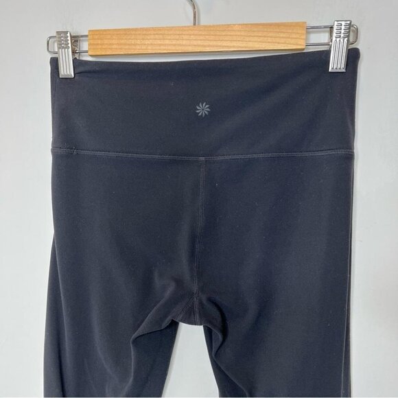 Athleta Womens Size Small Elation Capri Tight Leggings Black Mid Rise Yoga Crop - Picture 7 of 12